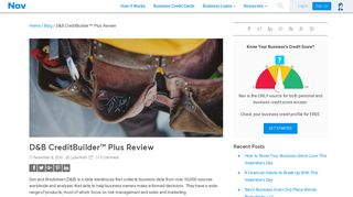 D&B CreditBuilder™ Plus Review | Nav
