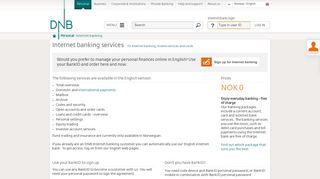 Internet banking services - wherever you are and whenever you ... - DNB