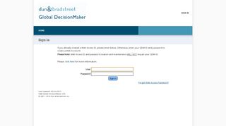 Sign In - D&B Global DecisionMaker