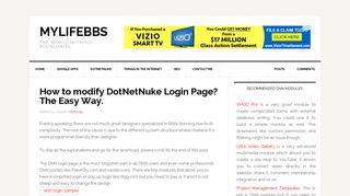 How to modify DotNetNuke Login Page? The Easy Way. - MyLifeBBS