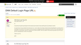 DNN Default Login Page URL | The ASP.NET Forums