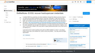 DotNetNuke- EVOQ: recover host/superuser credentials - Stack Overflow