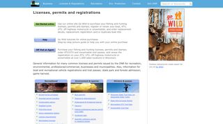Licenses, Permits and Registrations - Wisconsin DNR