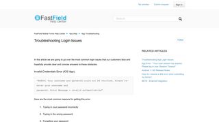 Troubleshooting Login Issues – FastField Mobile Forms Help Center
