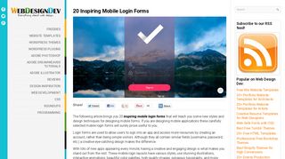 20 Inspiring Mobile Login Forms - Web Design Dev