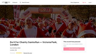 Do It For Charity Santa Run – Victoria Park, London 2018 — Sun 2 ...
