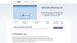 Webmail.telkomsa.net website. Do Messaging Login.