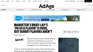 Marketer's Brief: Lay's 'Do Us a Flavor' is over | Marketer's Brief - Ad Age
