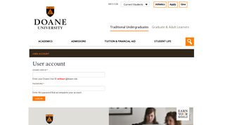 User account | Doane University