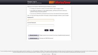 IGNITION Password Self-Service - AutoZone