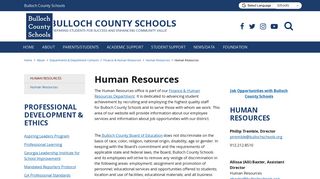 Human Resources - Bulloch County Schools