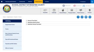 Payroll / Forms - School District of Manatee County