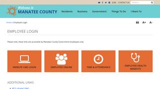 Employee Login - Manatee County