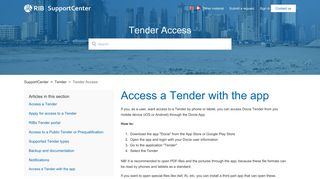Access a Tender with the app – SupportCenter - Byggeweb - Zendesk