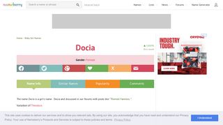 Docia: Name Meaning, Popularity, and Similar Names - Nameberry