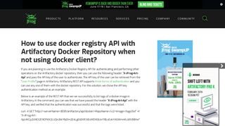 How to use docker registry API with Artifactory Docker Repository ...