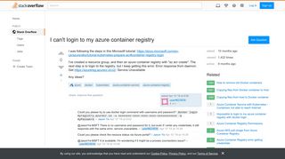 I can't login to my azure container registry - Stack Overflow