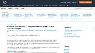 Authenticating Amazon ECR Repositories for Docker CLI with ...