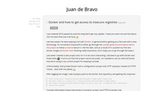 Juan de Bravo - Docker and how to get access to insecure registries