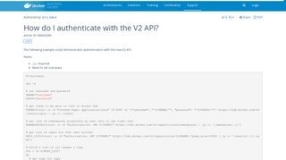 Docker - How do I authenticate with the V2 API?
