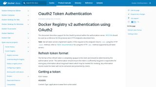 Oauth2 Token Authentication | Docker Documentation