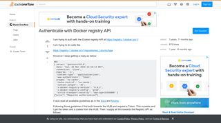 Authenticate with Docker registry API - Stack Overflow