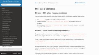 SSH into a container - DevTools CLI Documentation