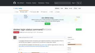 docker login status command? · Issue #15466 · moby/moby · GitHub
