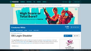 DS Login Disabler | Creatures Wiki | FANDOM powered by Wikia