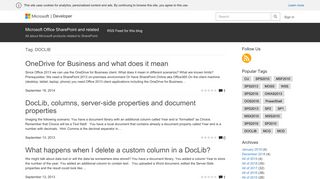 DOCLIB – Microsoft Office SharePoint and related - MSDN Blogs