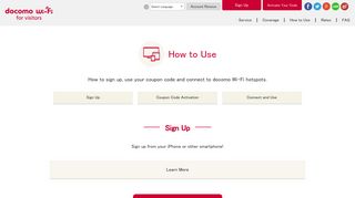 How to Use | docomo Wi-Fi for visitors