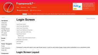 Login Screen | Framework7 Documentation