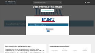 Docs Titlemax. CustomerPortal - FreeTemplateSpot