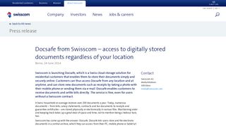 Docsafe from Swisscom – access to digitally stored documents ...