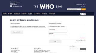 Login or Create an Account - Doctor Who shop
