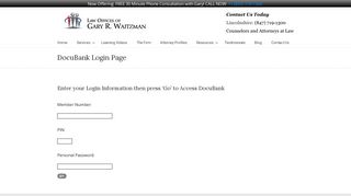 DocuBank Login Page - Law Offices of Gary Waitzman