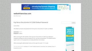 Fuji Xerox DocuCentre-IV C2260 Default Password | webwhitenoise ...