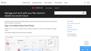 Manage and work with your files stored in Adobe Document Cloud