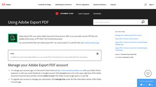Using Adobe Export PDF - Adobe Help Center