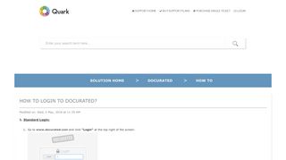 How to login to Docurated? : Quark Software Inc. - Support : Quark