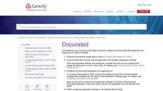 Docurated - Centrify Product Documentation