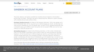 SANDBOX ACCOUNT PLANS | DocuSign