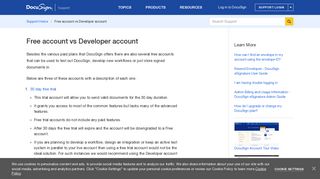 Free account vs Developer account | DocuSign Support Center