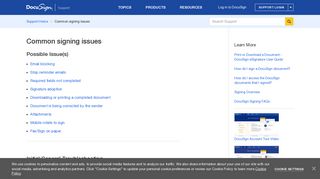 Common signing issues | DocuSign Support Center