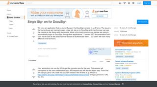 Single Sign on for DocuSign - Stack Overflow