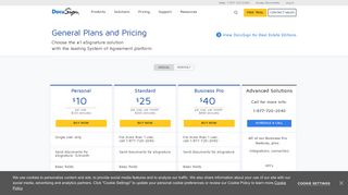DocuSign General Pricing Plans