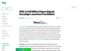 With A Half Billion Pages Signed, DocuSign Launches Free Edition ...