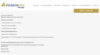 DocVelocity Help FAQ - HarborOne Mortgage