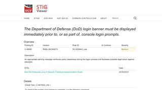 The Department of Defense (DoD) login banner must ... - STIG Viewer