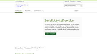 Secure Self-Service Portal for TRICARE East Beneficiaries | Humana ...